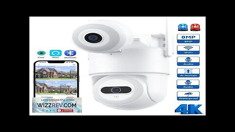 Guudgo 4K 4MP 8MP WiFi PTZ EU Camera Outdoors Dual Screen Human Review