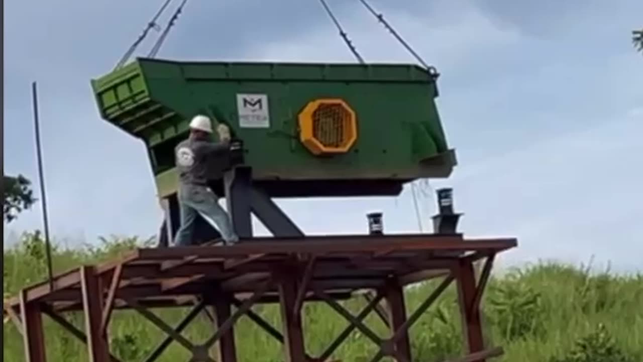 Colocando a peneira primária.