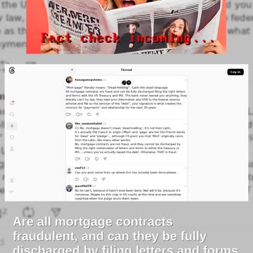 Fact Check: Mortgage Contracts Can NOT Be Discharged By Filing Letters, Forms To IRS, US Treasury