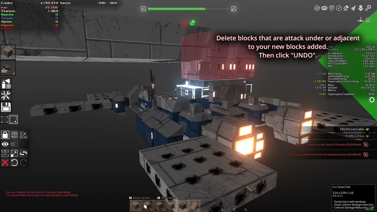 AVORION│BUG - Can't DELETE BLOCKS!! *SOLVED*