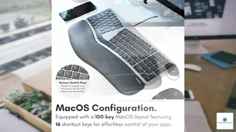 Macally Wired Ergonomic Keyboard for Mac