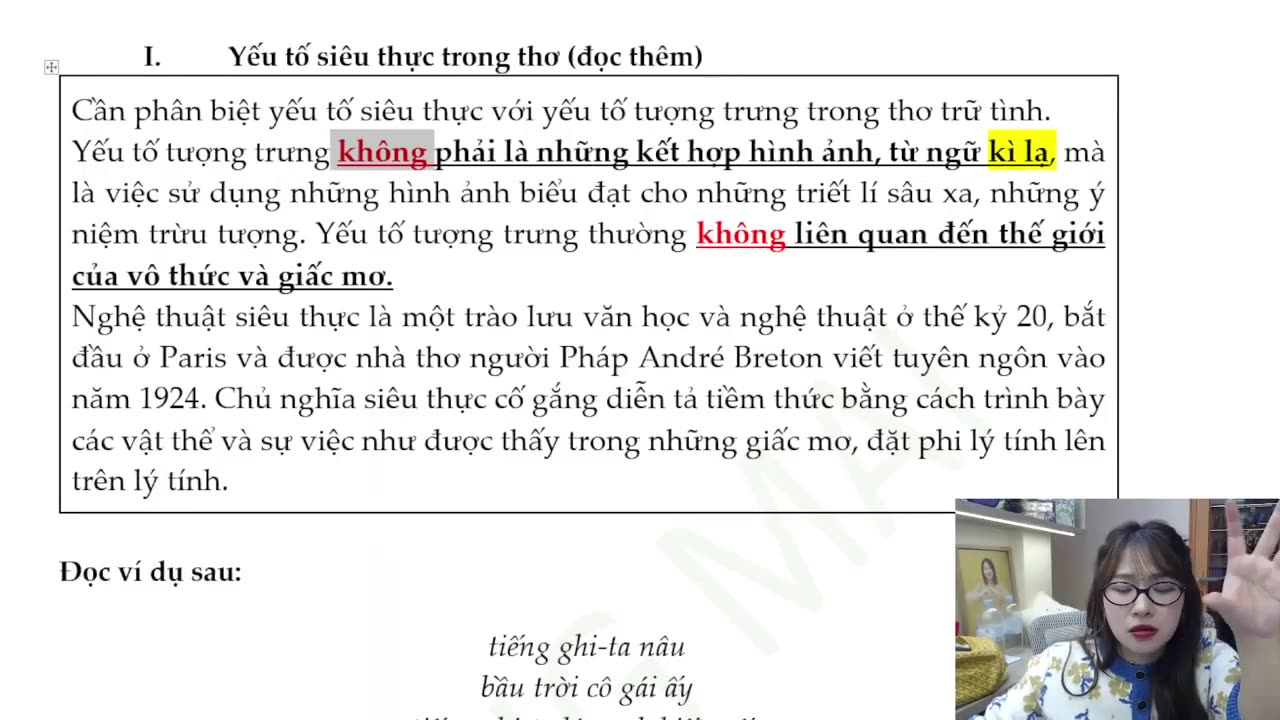 "Yếu tố siêu thực trong thơ và văn bản ""Say trăng"" "