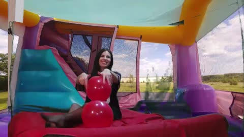 miss kristina in the bounce house...