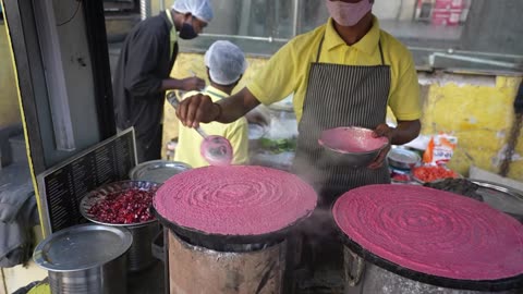 Extreme Level pink Dosa Masala |Indian Street Food