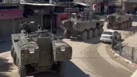 Israeli armored vehicles roam the city of Jenin