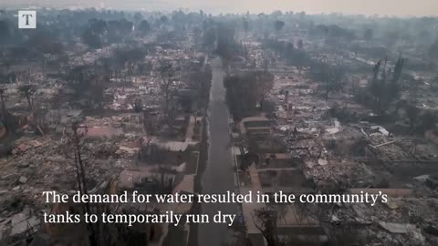 Aerial footage reveals destruction amid Los Angeles wildfire