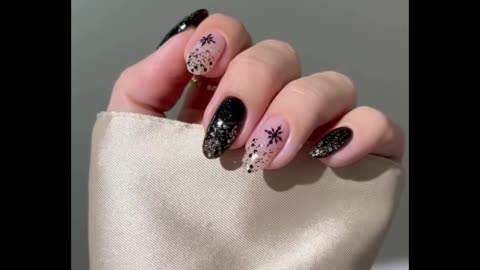 Black and white Glittered Nail design - Do you like it?