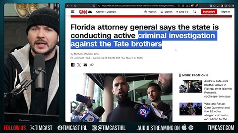 Andrew Tate Under CRIMINAL Investigation By Florida AG, HUGE Controversy Erupts Over Tate Accusation