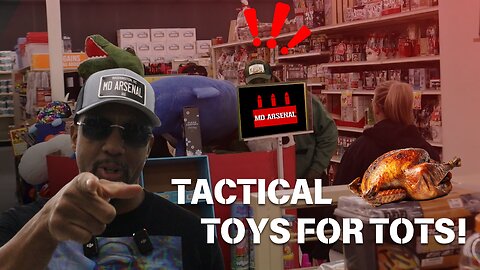 Toys for Tots donation with Tactical Turkeys