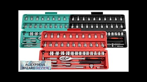 46pcs Car Repair Tool Kits Combination Ratchet Torque Spanner Metalworking 1/4-Inch Socket Review