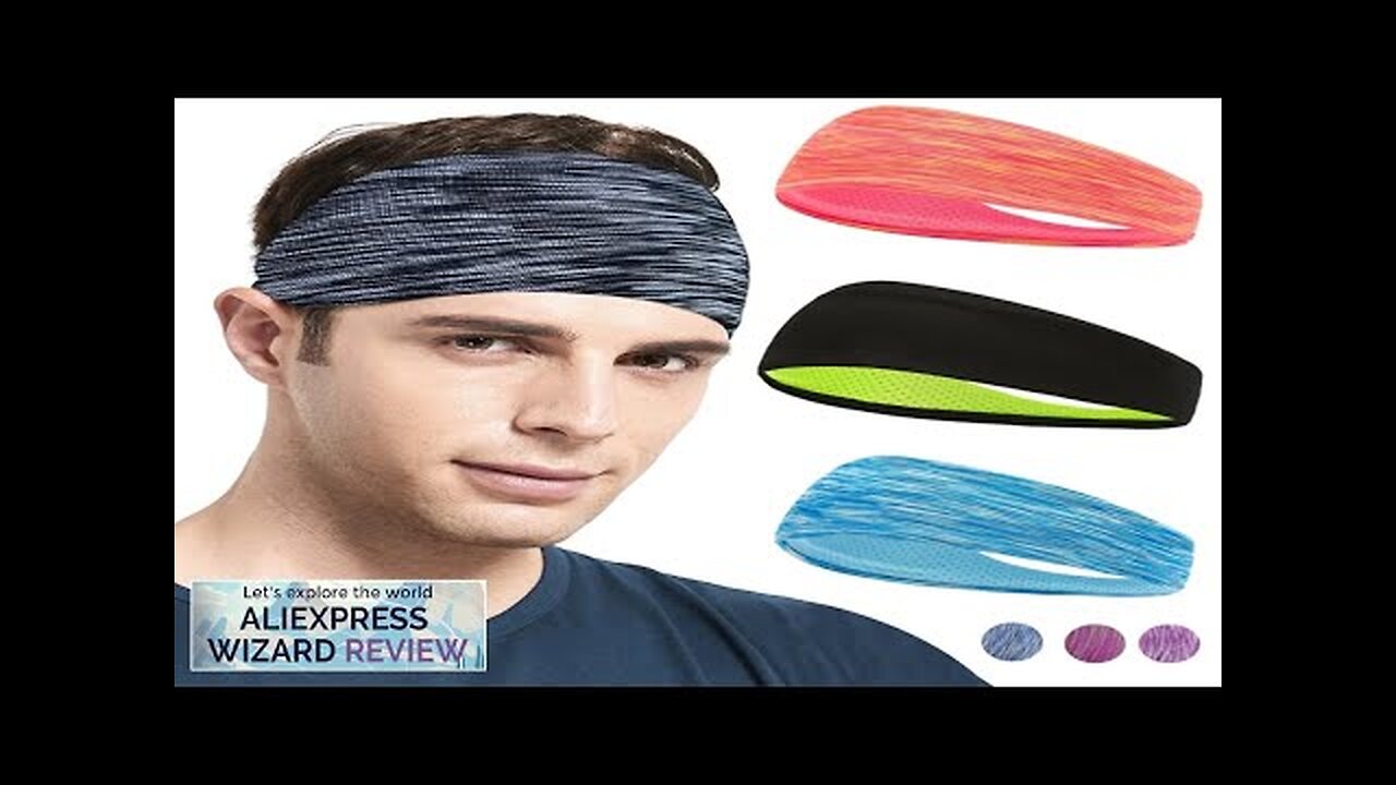 3PCS Sweatband for Men Women Elastic Sport Hairbands Head Band Yoga Headbands Review