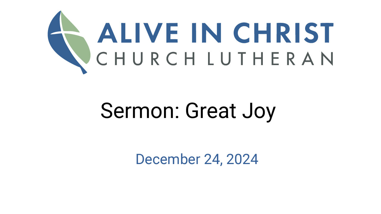 Sermon: Great Joy