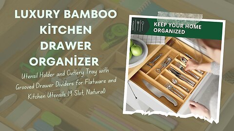 Luxury Bamboo Kitchen Drawer Organizer - Silverware Organizer