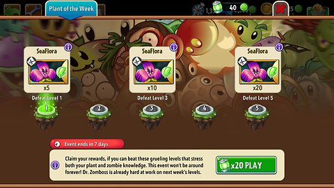 Plants vs Zombies 2 - Plant of the Week - SeaFlora - February 2025