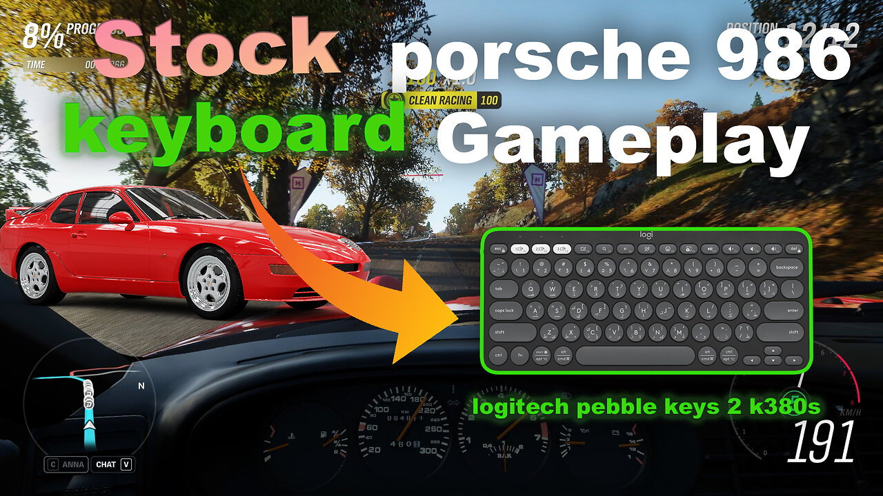 Stock Porsche 968 Keyboard Gameplay with Logitech Pebble | Forza Horizon 4