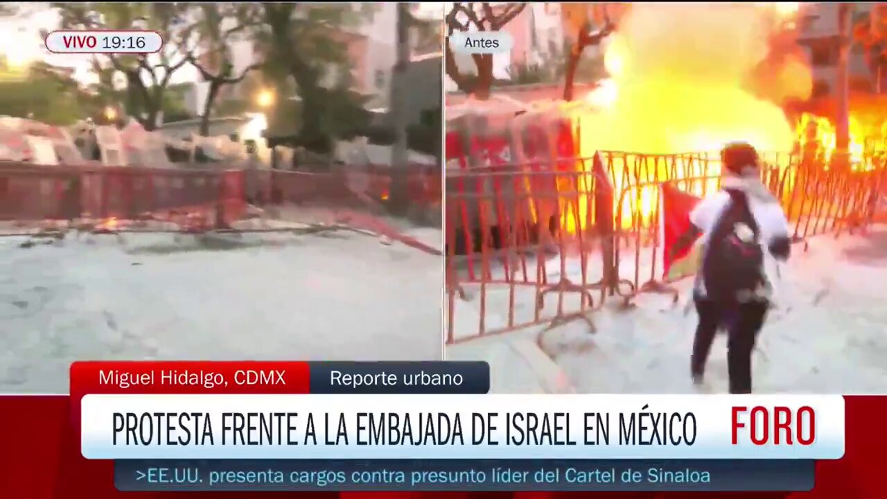 BREAKING: Protestors Set the Israeli Embassy on Fire in Mexico