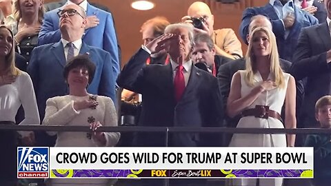 Crowd ERUPTS as Trump becomes first sitting president to attend Super Bowl