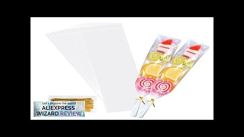 50/100pcs Long Clear Self-adhesive Cellophane Bags Transparent Candy Cookie Bag Gift Review