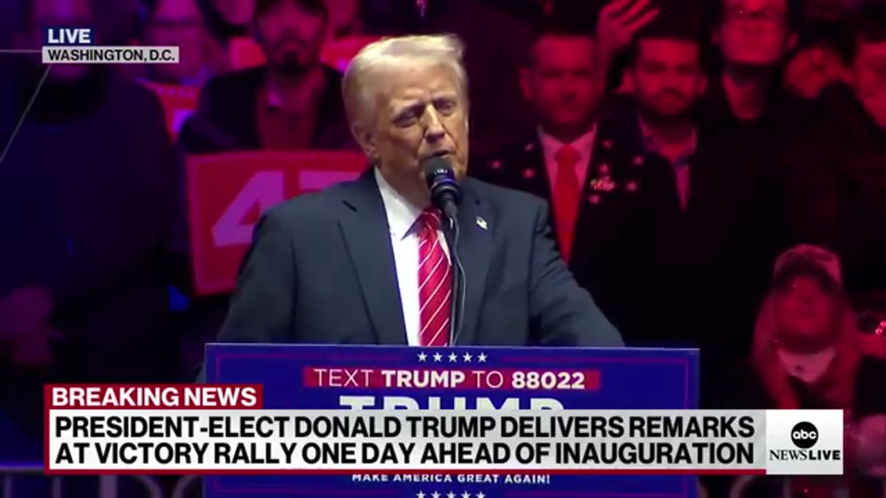 Alon musk join Donald Trump at victory rally on a day before inauguration..