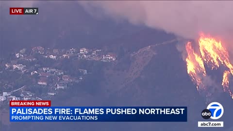 Pacific Palisades Fire Explodes: Massive Wall of Flames Threatens Homes in Brentwood