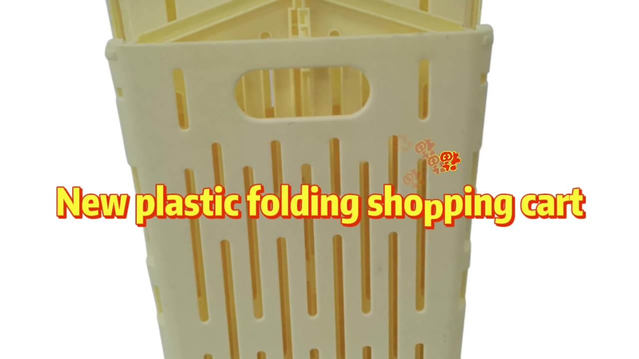 New plastic folding shopping cart four-wheel trolley source factory production