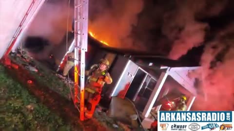 WATCH: Firefighters Rush In During Intense Arkansas House Fire