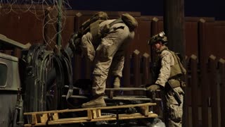 U.S. Marines reinforce southern border protective barrier to assist CBP with border security mission