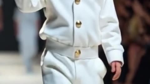 Adorable Navy Officer Steals the Show on the Runway! ⚓✨ Cutest Fashion Walk Ever!