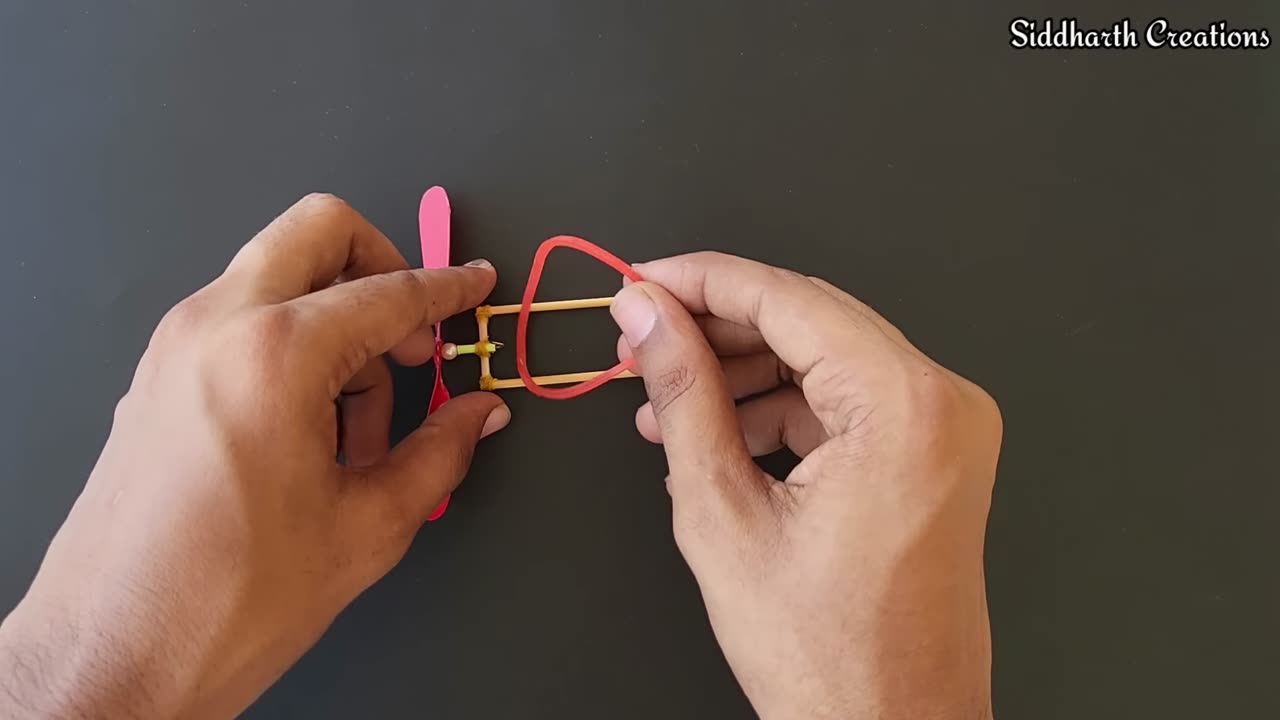 How to make rubberband Helicopter plane, homemade propeller rubberband flying toy, Easy Drone