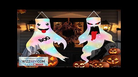 2Pcs 47" Halloween Ghost Windsocks Decorations with LED Light Outdoor Halloween Decorations Review