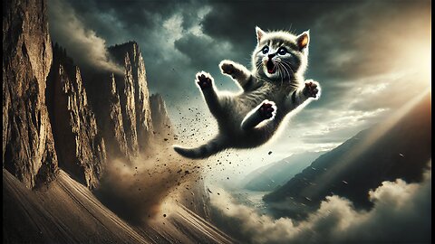 Cat Falls from a Mountain – A Thrilling Survival Story