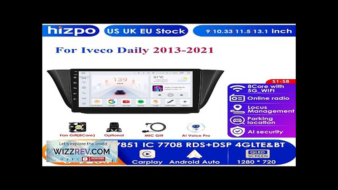 2Din Android 13 Car Radio For Iveco Daily 2013-2021 Multimedia Video Player Review