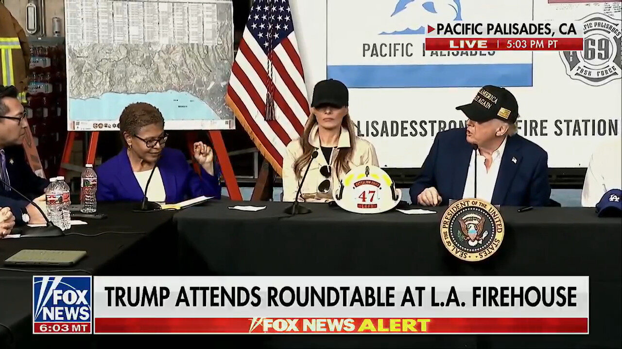 Trump Destroys LA Mayor Karen Bass On Live TV - Let Wildfire Victims Clear Their Properties Already