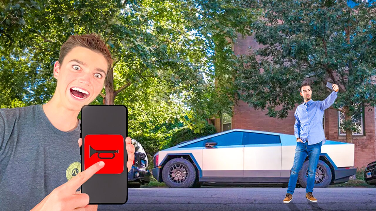 Pranking People Who Take Photos In Front Of My Cybertruck!