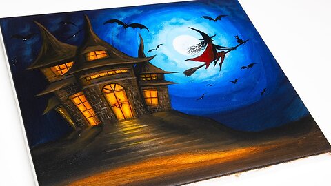 Halloween painting _ Halloween Acrylic Painting _ Step-by-Step Tutorial for Beginners