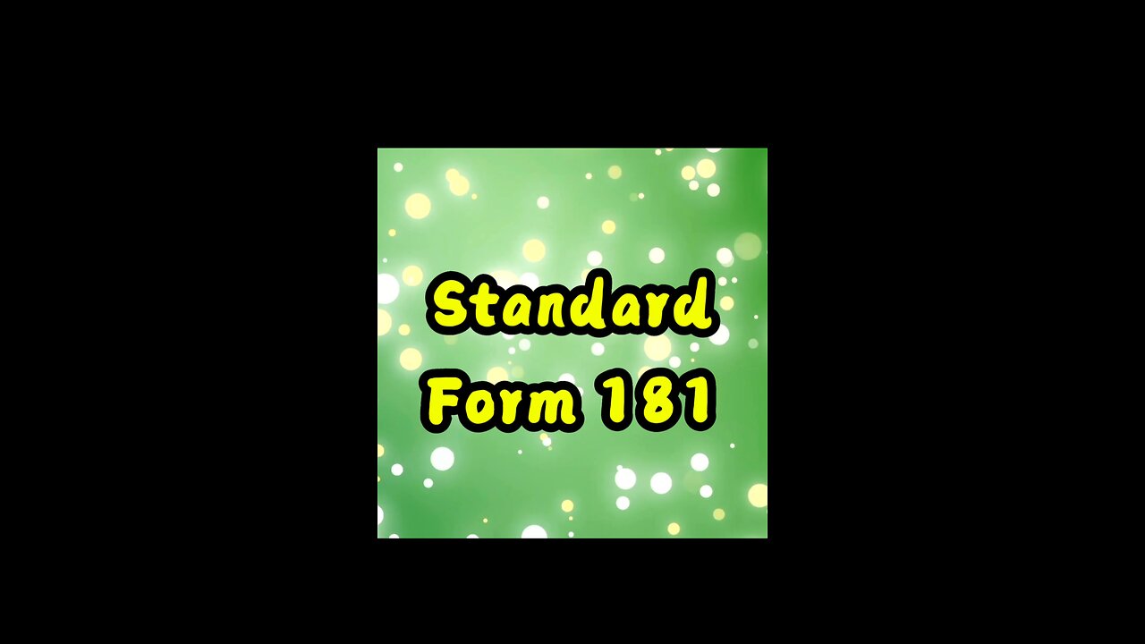 Standard Form 181