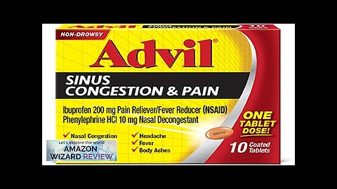 Advil Sinus Congestion and Pain Sinus Relief Medicine Pain Reliever and Fever Review