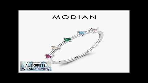 Modian 925 Sterling Silver Rainbow CZ Simulated Diamond Stacking Slim Rings Fashion Review