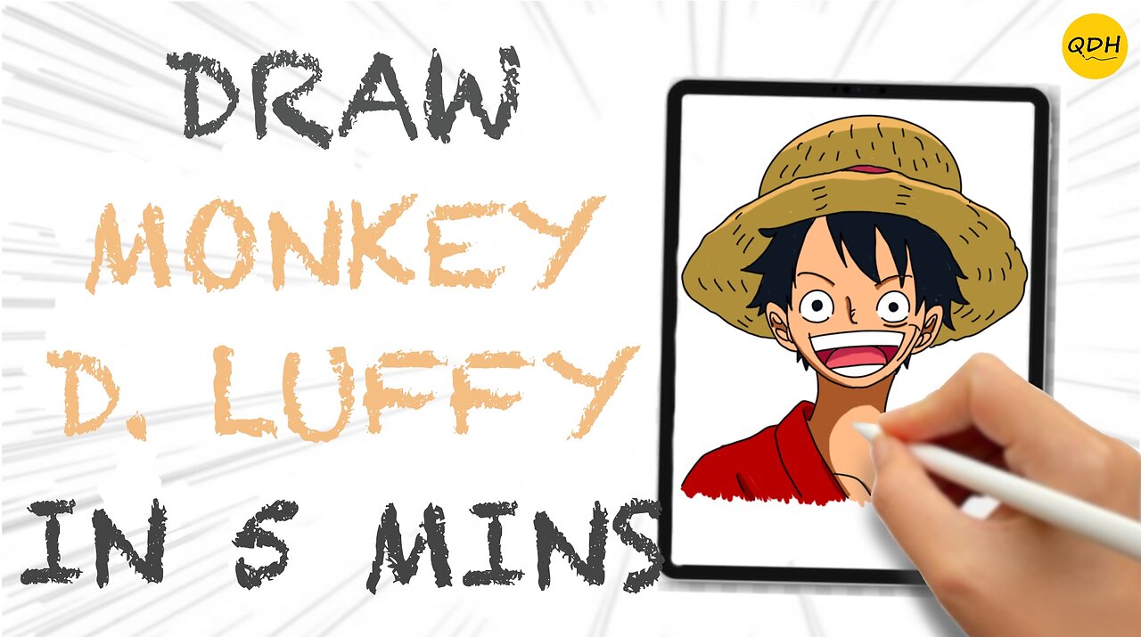 How to Draw Luffy from One Piece...learn with @QuickDrawHabit