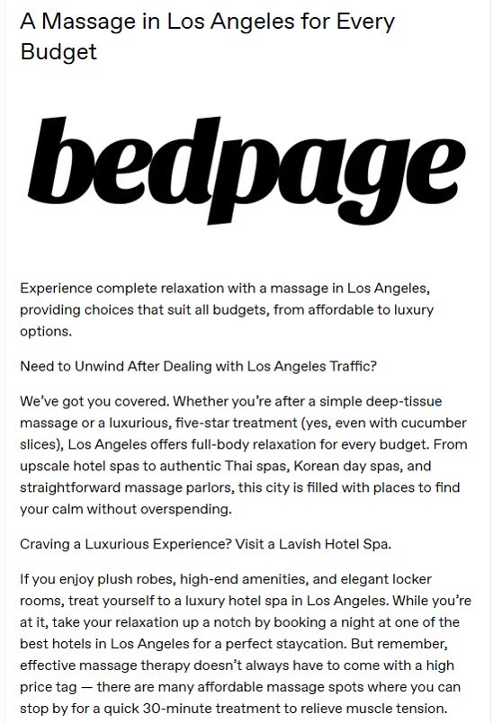 A Massage in Los Angeles for Every Budget