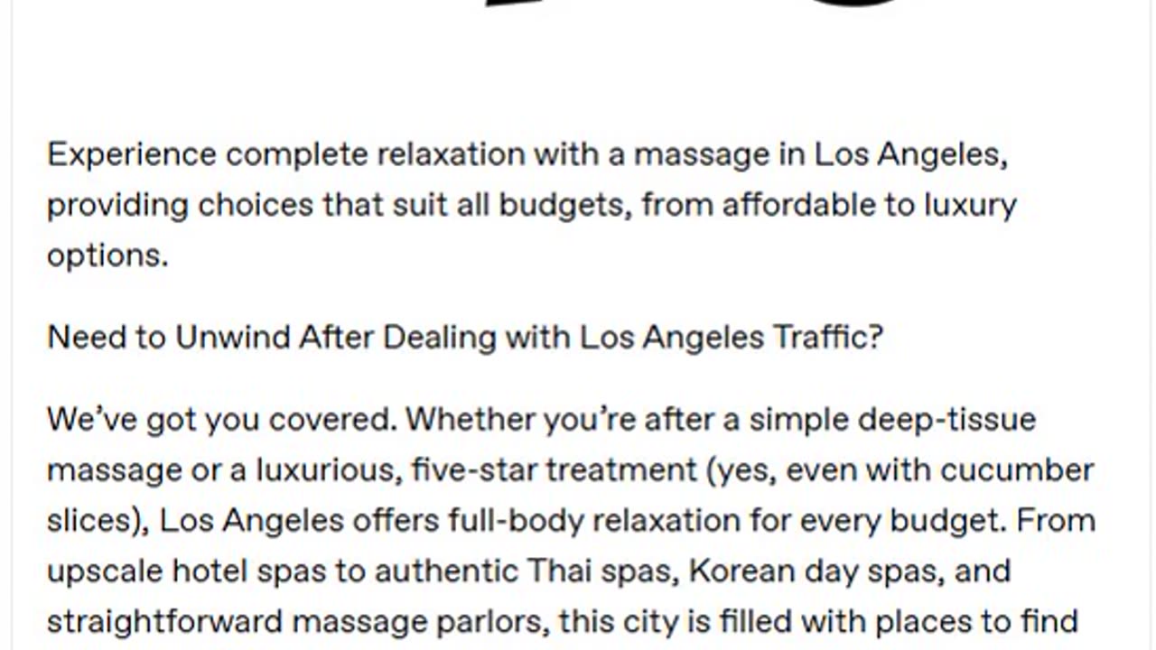 A Massage in Los Angeles for Every Budget