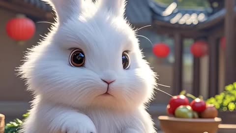 Ai funny cat and rabbit