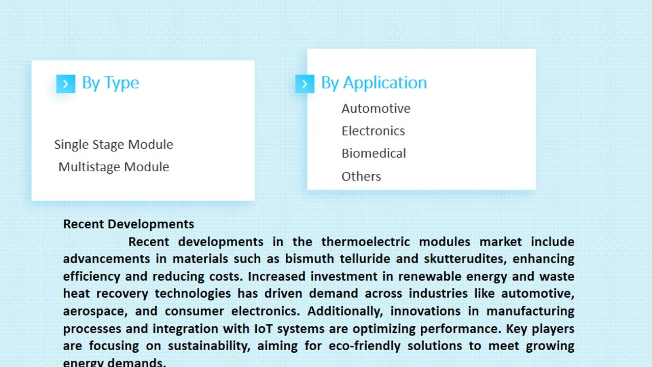 Thermoelectric Modules Market Growth and Opportunities, 2025-2033