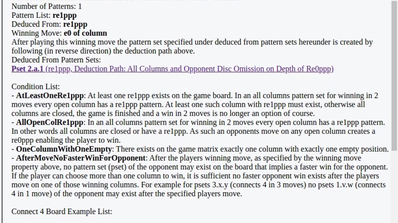 All Columns Pset 3.a.2 Connect 4in3 Moves-Pattern Recognition-Deduction HI, Human Intelligence in AI
