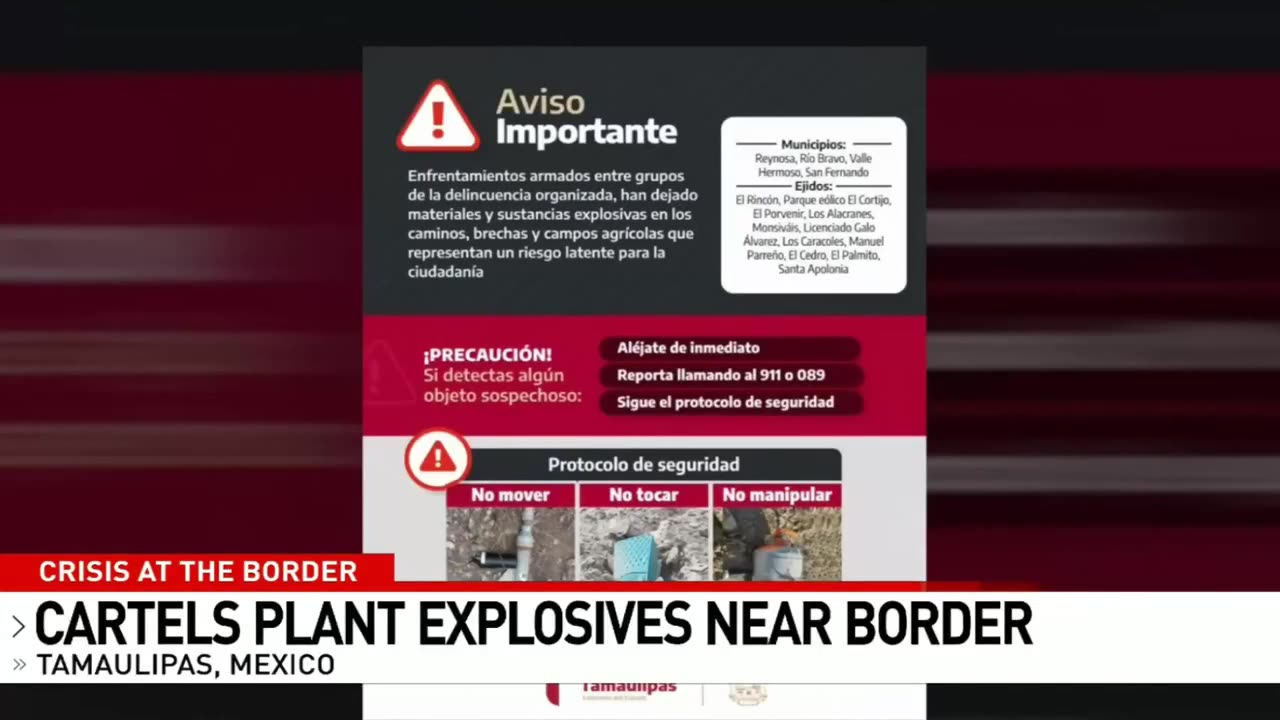 BREAKING: cartel members have reportedly been placing explosives along roadways in Tamaulipas.