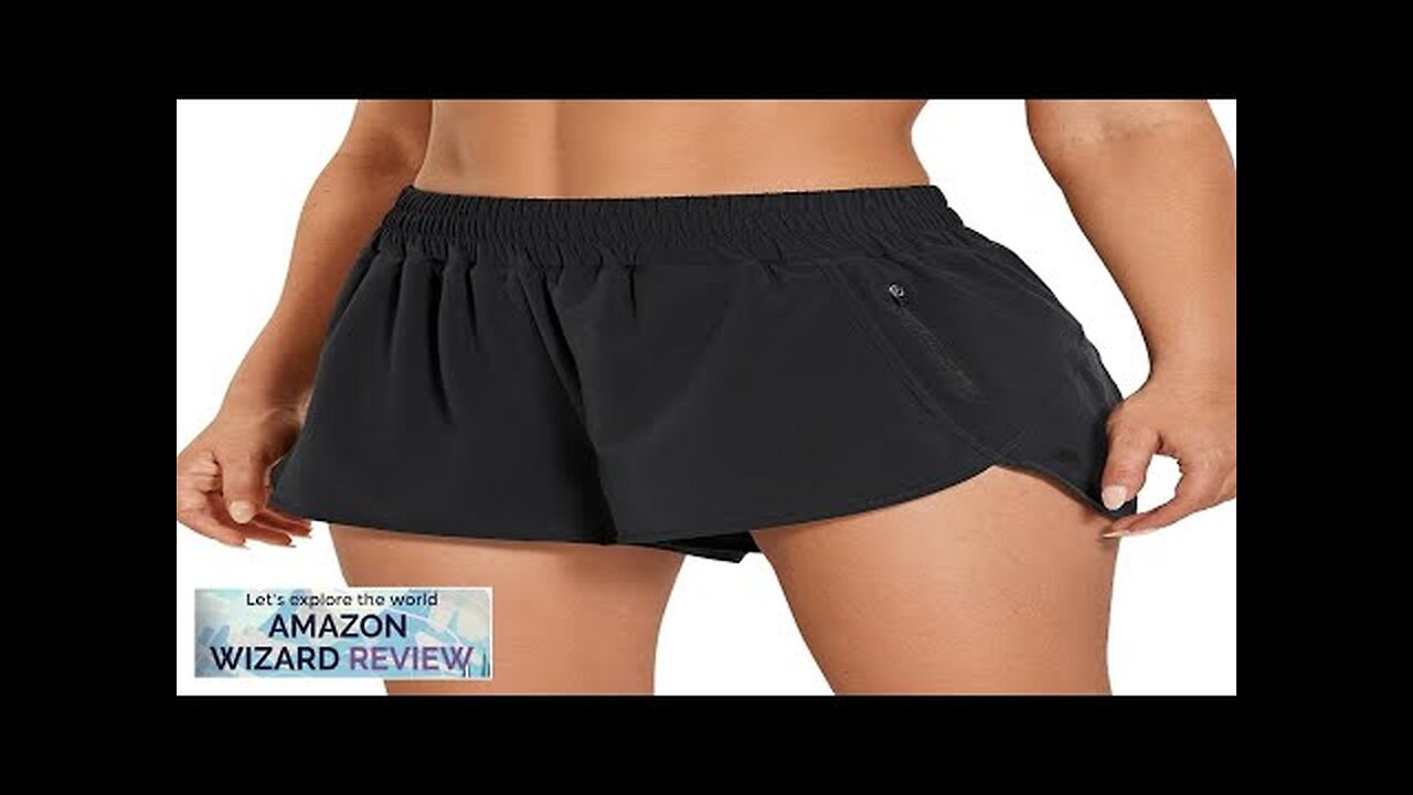 CRZ YOGA Women's High Waisted Running Shorts Mesh Liner 3'' Dolphin Review