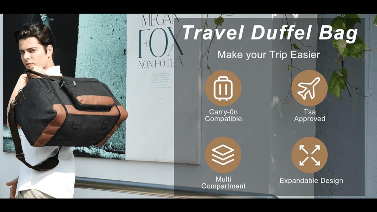 Litvyak Duffle Bag for Travel, Carry on Bag Travel Bags for Men