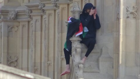 London Protests 8th March 2025 - Part 3: The man on the tower