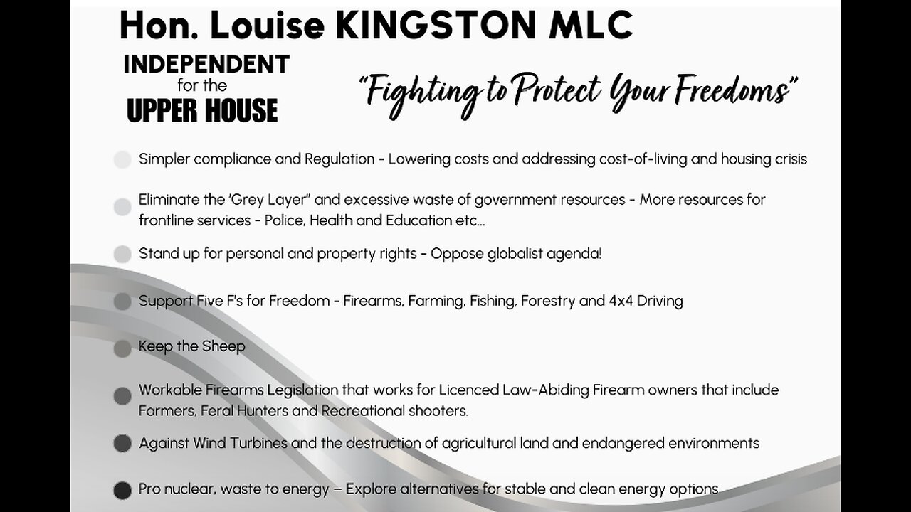 The Hon Louise Kingston and Voting Below the Line in the WA Upper House