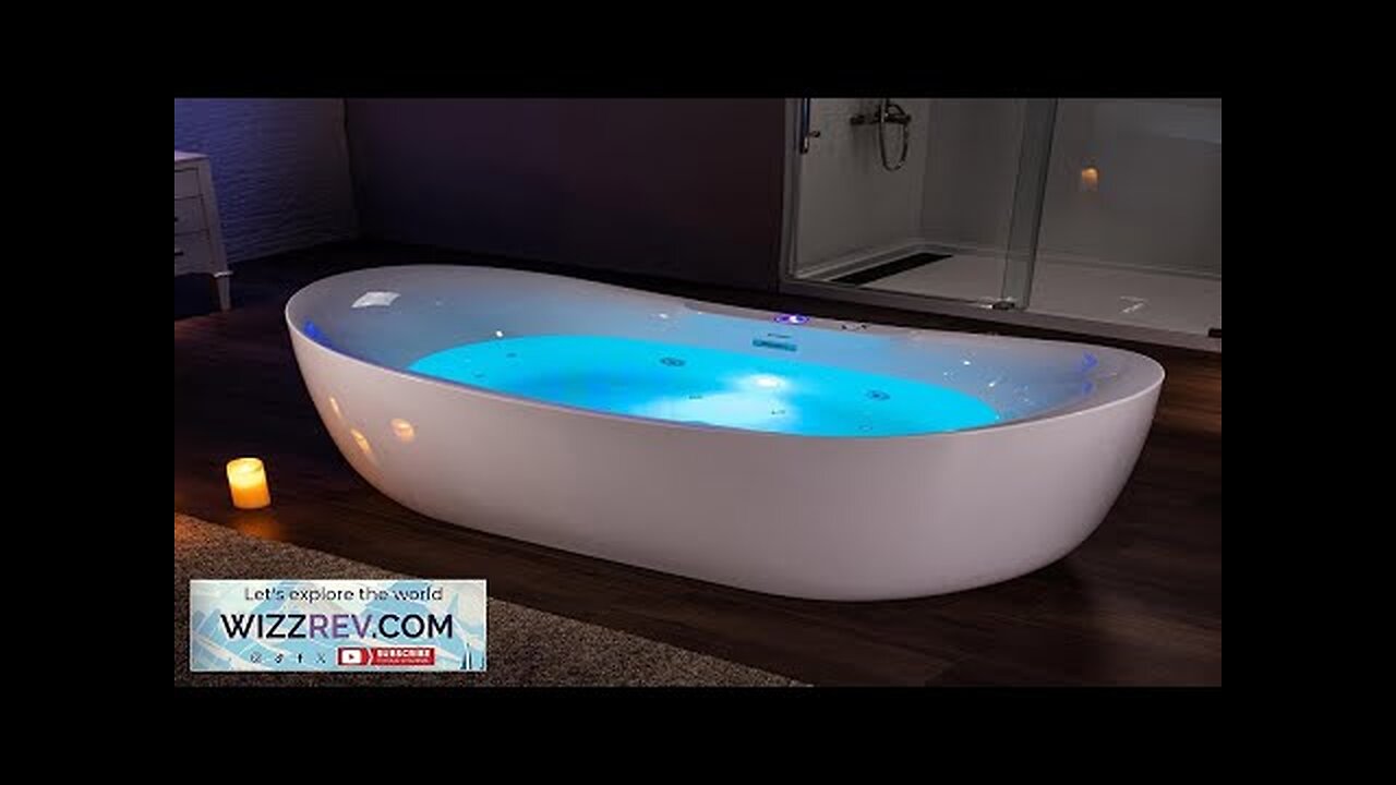 WOODBRIDGE 72" x 35-3/8" Whirlpool Water Jetted and Air Bubble Freestanding Heated Review